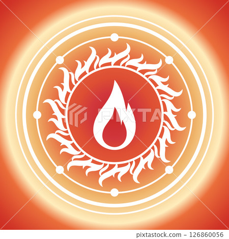 Fire magic circle red background 126860056
