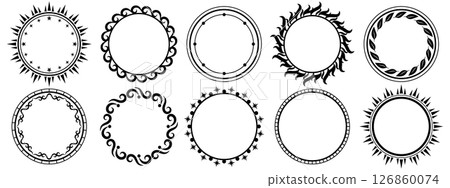 Set of 10 Abstract Frames - Black 126860074