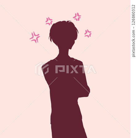 Angry man silhouette Angry man silhouette 126860312
