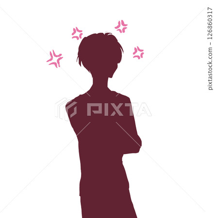 Angry man silhouette 126860317