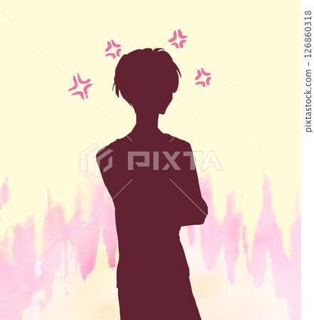 憤怒的人火焰剪影 126860318