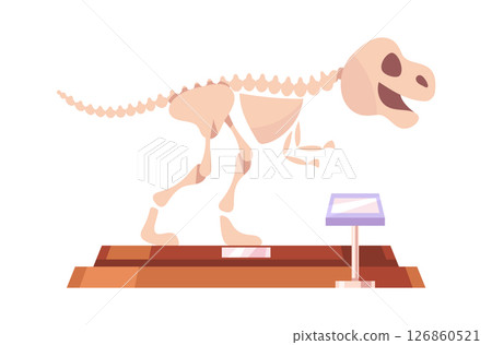 Dinosaur fossils museum stand cartoon Dinosaur fossils museum stand cartoon 126860521