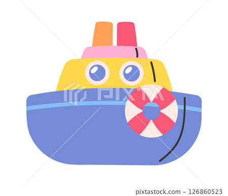 Cute ship cruise liner cartoon Cute ship cruise liner cartoon 126860523