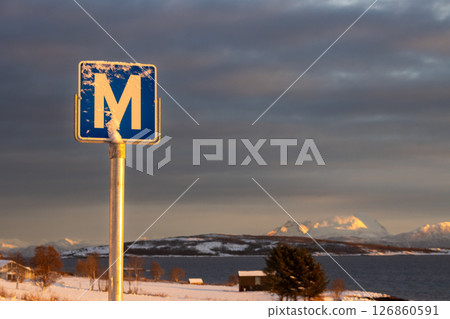 Traffic sign M - meeting point, Norway 126860591