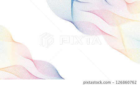 Web波形數位影像背景波形虛線彩色框架 126860762