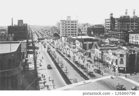 Old photo, 1929-1933, Tokyo, Showa-dori street view from Edobashi (towards Shiodome) Old photo, 1929-1933, Tokyo, Showa-dori street view from Edobashi (towards Shiodome) 126860796