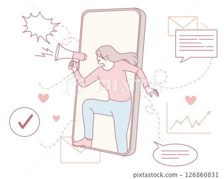 Engaging and effective Social Media Communication with the power of a Megaphone 126860831