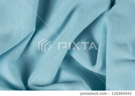 Abstract fabric blue background, cotton and spandex fabric 126860942