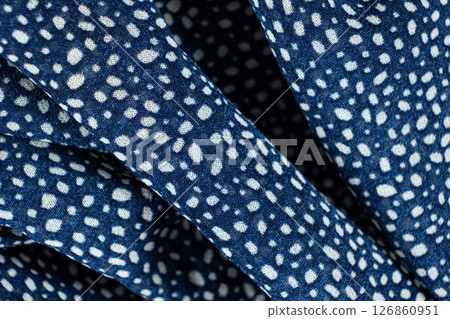 Close-Up of Polka Dot Polyester Fabric Close-Up of Polka Dot Polyester Fabric 126860951