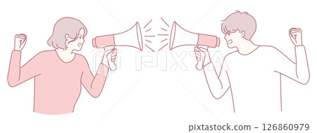 Conflict Communication Voices Raised in Argument, showcasing the dynamics of confrontation 126860979