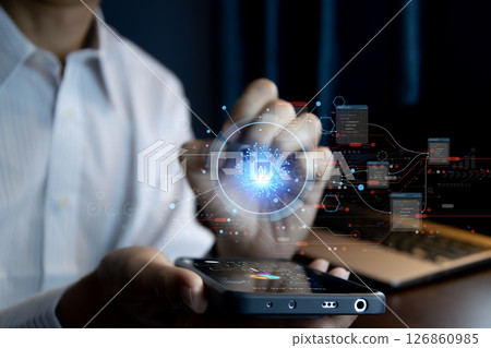 AI Chatbot Smart Digital Customer Service Application Concept 126860985
