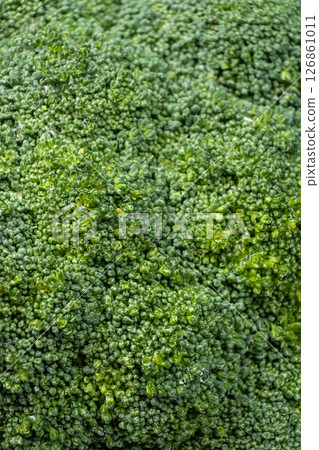 Natural Texture of Fresh Raw Broccoli in Macro Natural Texture of Fresh Raw Broccoli in Macro 126861011