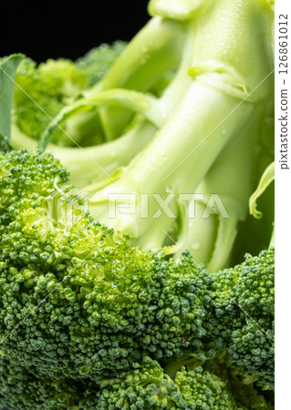 Macro Shot of Healthy Organic Broccoli Florets Macro Shot of Healthy Organic Broccoli Florets 126861012