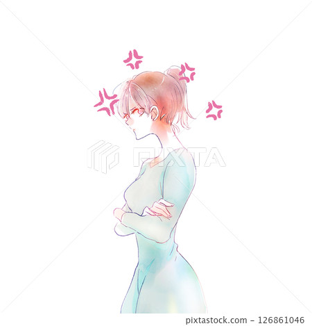 一個有穆卡標記的憤怒女人 126861046