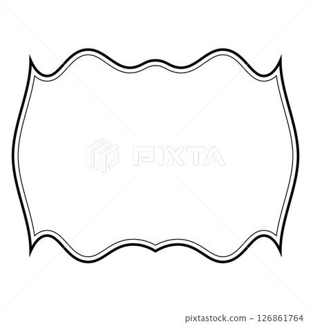 Simple and easy-to-use black line frame 126861764