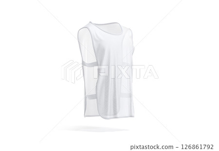 Blank white football team practice vest with straps mockup, isolated 126861792