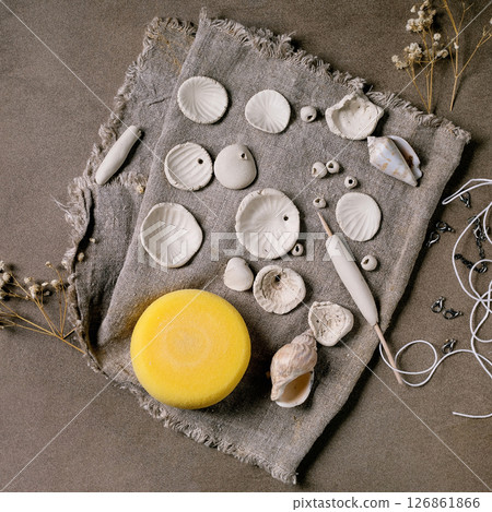 handcrafted beads from raw porcelain 126861866