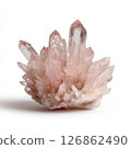 Rose Quarts cluster on white background 126862490