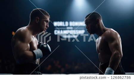 Boxers Facing Off Before the Fight Begins Boxers Facing Off Before the Fight Begins 126862786
