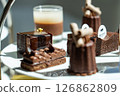Rich chocolate dessert platter 126862809
