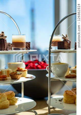 Afternoon tea with a view of Tokyo Tower Afternoon tea with a view of Tokyo Tower 126862814