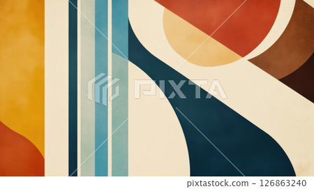 Vibrant abstract shapes art Vibrant abstract shapes art 126863240