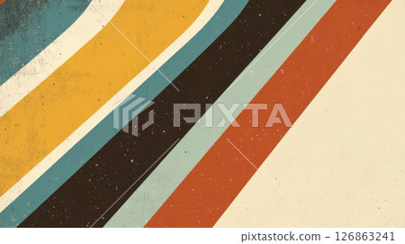 Retro vibe with bright stripes Retro vibe with bright stripes 126863241