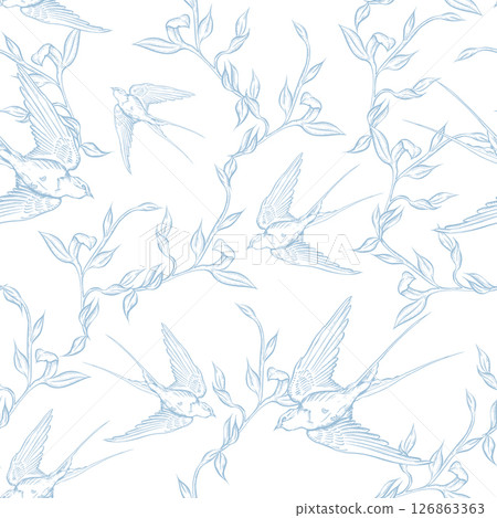 Graphic seamless pattern with flowers. Graphic seamless pattern with flowers. 126863363