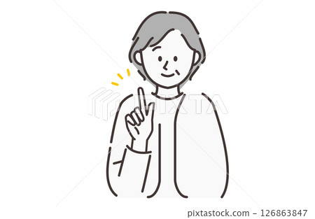 Elderly woman pointing Elderly woman pointing 126863847