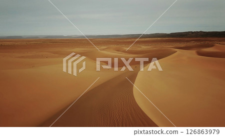 Aerial view on sand dunes in desert 126863979
