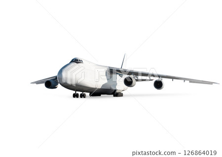 Wide body freight airplane isolated on white background Wide body freight airplane isolated on white background 126864019