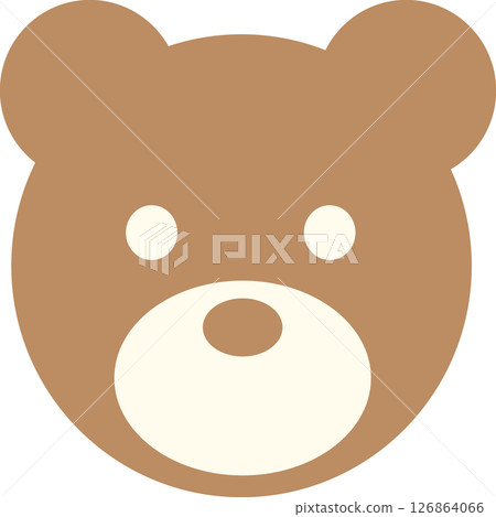 Cute bear face icon brown 126864066