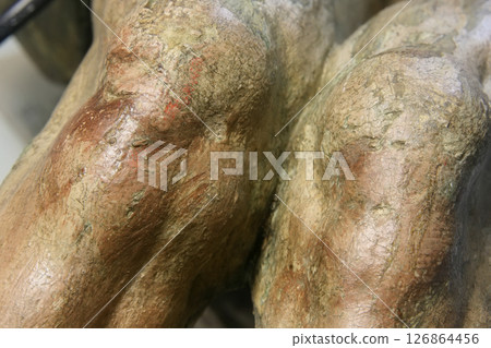 Restoration: close up. conservation of paintings. conservation of sculptures 126864456
