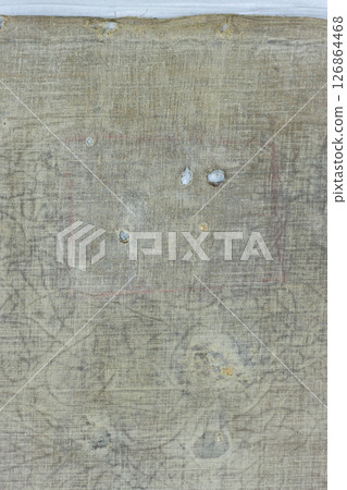 Very old fabric is spoiled by time. top view. close-up 126864468