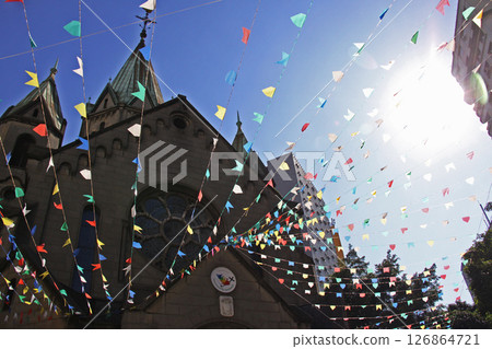Cityscape and blue sky of Sao Paulo, Brazil 126864721