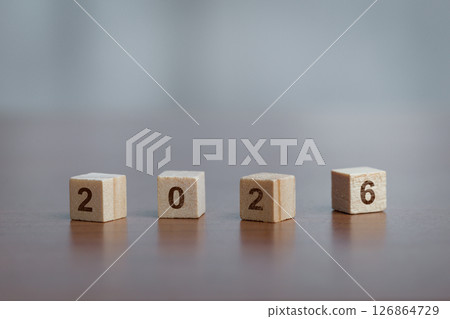Wooden Blocks Displaying 2026, A Symbol of New Beginnings and Future Aspirations Wooden Blocks Displaying 2026, A Symbol of New Beginnings and Future Aspirations 126864729