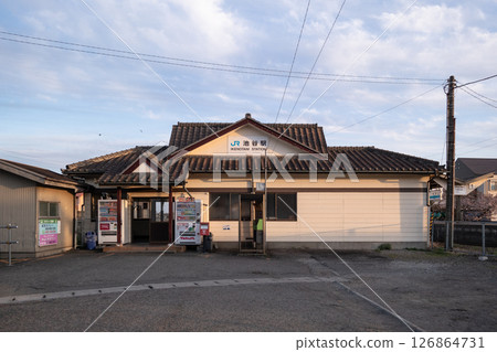 The station building of Iketani Station, which is on the Naruto Line and the Kotoku Line. The station building of Iketani Station, which is on the Naruto Line and the Kotoku Line. 126864731