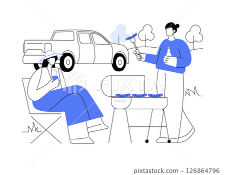 BBQ spot isolated cartoon vector illustrations. BBQ spot isolated cartoon vector illustrations. 126864796