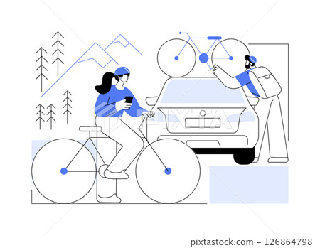 Going on a bike ride isolated cartoon vector illustrations. 126864798