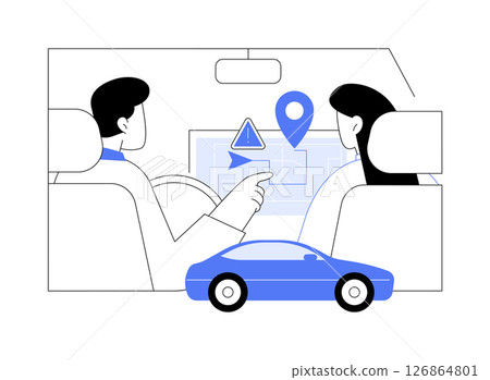 Using navigation isolated cartoon vector illustrations. 126864801