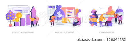 Retirement Planning, Lifestyle Guide abstract concept vector illustrations. 126864882