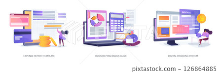 Business Expense, Billing Solutions abstract concept vector illustrations. 126864885