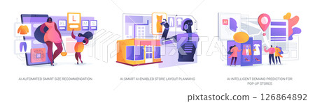 AI Solutions for Fashion Retail abstract concept vector illustrations. 126864892