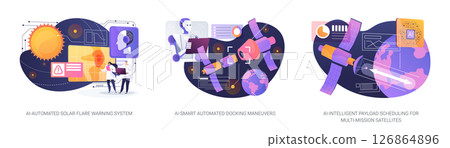 AI Advances in Spaceflight abstract concept vector illustrations. AI Advances in Spaceflight abstract concept vector illustrations. 126864896