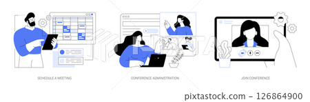 Online meeting management isolated cartoon vector illustrations se 126864900