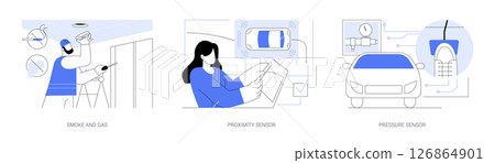 Sensor applications isolated cartoon vector illustrations se Sensor applications isolated cartoon vector illustrations se 126864901