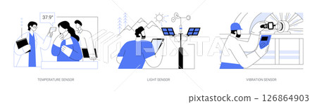 Use of sensors isolated cartoon vector illustrations se Use of sensors isolated cartoon vector illustrations se 126864903