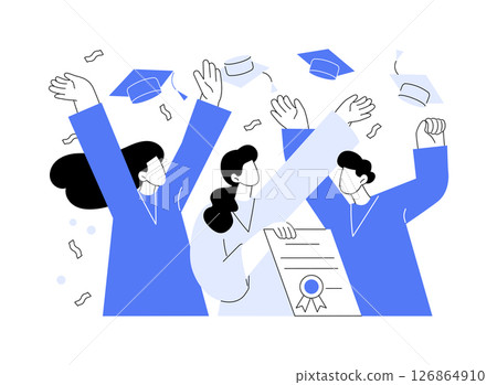 Graduation cap isolated cartoon vector illustrations. 126864910