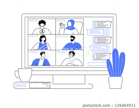 Videoconference chat isolated cartoon vector illustrations. 126864911