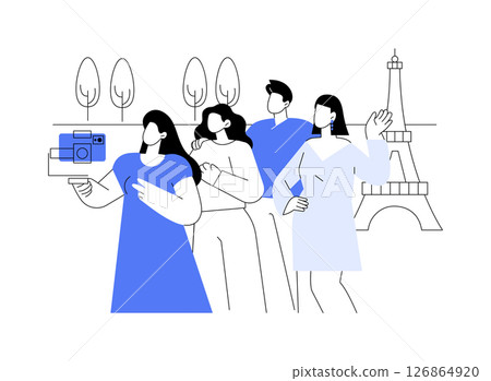 Free walking tour isolated cartoon vector illustrations. 126864920